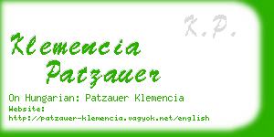 klemencia patzauer business card